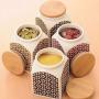 FUYU Ceramic Food Sealed Storage Tank with Bamboo Lid Seasoning Jars Snack Tank