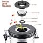 BONROB Airtight Coffee Canister, 16 oz Stainless Steel Coffee Bean Ground Jar Storage Container with Scoop, Co2 Valve and Calendar Wheel for maintain freshness