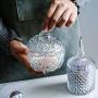 Danmu 1Pc of Lead Free Glass Candy Dish Storage Jar with Lid Cookie Jar Jewelry Box Buffet Jar Biscuit Container (260ML)