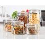 Oggi 9322 5-Piece Acrylic Canister Set with Airtight Clamp Lids-Food Storage Container