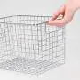mDesign Rustikal Dekor Metall Draht Lebensmittelaufbewahrungsbox, Körbchen mit Griffen für Küche, Schränke, Speisekammer, Badezimmer, Waschküche, Schränke, Garage – 12“ x 9“ x 8“
