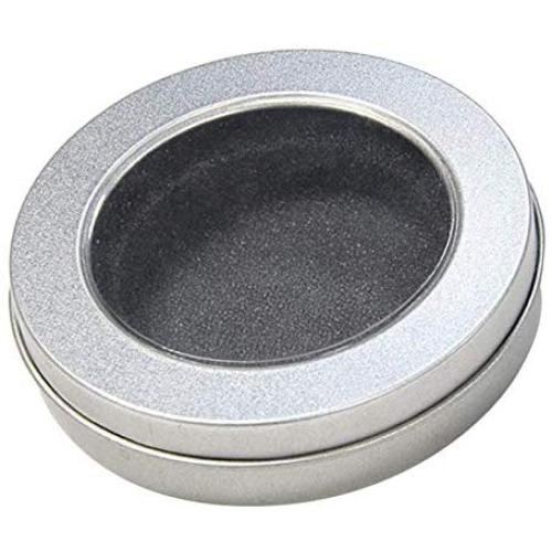 Flameer Round Metal Tins Box Containers Portable Small Storage Containers Tin Box Containers, Silver Tins with Lids,Craft containers, Tin Empty Boxes