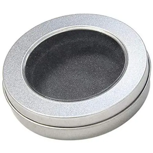 Silberner, tragbarer, leeres Metallbehälter-Schuhkarton, kleines Aufbewahrungsbox, für Zuhause, Organizer – Round Empty Tin Box Portable Storage Container Home Organizer