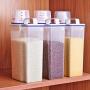 HOMELUNY Pack of 2 Portable with Cover Airtight Plastic Food Jars Kitchen Cereal Rice Bucket Food Storage Box Storage Containers for Candy, Cookie, Rice, Sugar,Flour,Snacks Keeping Food Dry & Fresh