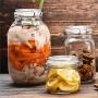 Yl Ly Square Glass Sealed Canister Storage Jar Candy Bottle Dried Fruit Snack Glass Jar With Scale 800Ml (With Scale)
