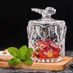YL LY Glass Candy Jar Sugar Bowl Creative Decoration Snacks Jar Storage Jar Living Room Coffee Table Decoration Crystal Degaussing Bowl