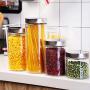 Glass Bottle Seal Storage Jar Food Grains Storage Tea Milk Powder Coffee Seal Storage Cans DELICATEWNN (Capacity : 800ML+1100ML+1700ML+2100ML)