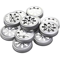 BESTONZON 12pcs Tin Cans Screw Top Round Metal Lids Cover Mason Canning Jar lids Leakproof Storage Lids Cap (Silver)