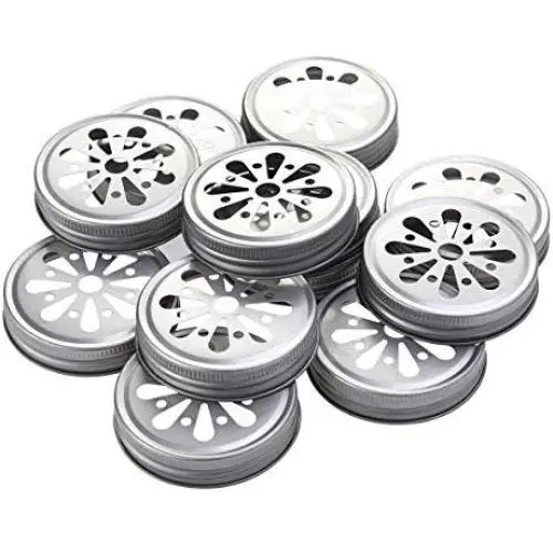 BESTONZON 12 Stück Blechverschlüsse, Rund, für Mason-Gläser, Dichtung, wasserdicht, Lagerverschlüsse (Silber)