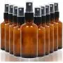 10er Pack Leere Amber Glas Sprayflaschen, 100 ml Auffüllbare Behälter für Ätherische Öle, Reinigungsmittel oder Aromatherapie