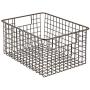 mDesign Farmhouse Decor Metal Wire Food Storage Organizer Bin Basket with Handles - for Kitchen Cabinets, Pantry, Bathroom, Laundry Room, Closets, Garage - 12 Inches Long - 8 Pack - Bronze