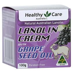 Healthy Care Lanolin Cream with Grape Seed Oil 100g (Made in Australia)