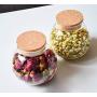 1PCS 500G/17oz Cear Empty Round Large Capacity Sealed Glass Bottles Vial Jars Packing Storage Hoder Containers with Wood Cork Stopper for Make up Cosmetics Spice Food Snack Tea and More