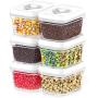 DW?LLZA KITCHEN Airtight Food Storage Containers with Lids ? 6 Pieces All Same Size - Pantry Container for Spices, Candy, Nuts, Coffee and Tea, Clear Plastic BPA-Free, Keeps Food Fresh & Dry