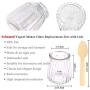Folinstall 20 Pcs 4 oz Glass Jars with Lids - Yogurt Container - Yoghurt Jars for Jam, Spices, Gift Holder. Extra 20 Cork Lids, Chalkboard Labels, Tag Strings and 20 Wooden Spoons Included