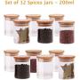 TNKML Glass Food Cans With Natural Bamboo Lid And Silicone Ring For Hermetically Sealed Small Transparent Tank Storage Tanks For Kitchen Storage Of Grain 12 300Ml