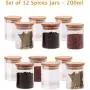 TNKML Glass Food Cans With Natural Bamboo Lid And Silicone Ring For Hermetically Sealed Small Transparent Tank Storage Tanks For Kitchen Storage Of Grain 6 200Ml