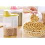 Lijuan Qin 2pcs Dry Food Storage Container Barrels with Pour Spout and Measuring Cup, Moisture-Proof Kitchen Food Dispenser Pantry Organization for Rice Grain Cereal Oatmeal Sugar Nuts Beans