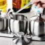 Stainless Steel Spice Jars Storage Containers Set Stainless Steel Pepper Spice Box with Lid Spoon Tray for Kitchen Stainless Steel Spice Jars Storage Containers Set Stainless Steel Pepper Spice Box with Lid Spoon Tray for Kitchen