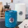 3-teiliges Europäisches Stauraumbehälter Set, Dichtbehälter für Kaffee, Tee, Zucker, Milchpulver – Wasserdicht, Korrosionsbeständig, eingelassene Konstruktion, Weiß.