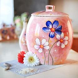 Food Storage Rice Storage Bucket Stylish Kitchen Decor Grain Dispenser Sealing Cap Moisture-proof Jar Porcelain Rice Cylinder Organization Sets (Color : Pink, Size : 3136cm)