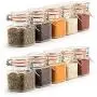 24er Pack - Kleine, quadratische Glas-Gewürzgläser (3,4 oz) mit Orangen-Flip-Top-Dichtung, luftdichte, klare Aufbewahrungsgläser mit wiederverwendbaren Etiketten und Stift durch Premium Vials