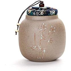 ETERLY Handmade Ceramic Tea canisters,Moisture-Proof Tea Caddy Sealed Storage Jars Sugar Bowl-D 9x10cm(4x4inch) (Color : C, Size : 9x10cm(4x4inch))