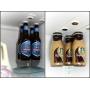 Refrigerator Organizer Bottle Holder & Jar Hanger Magnet Strips By DRAKS - Strong Neodymium Magnets - Fridge Bottle Space Saving Storage Loft - For Cans & Containers With Metal Lids & Tops - Pack Of 2