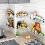 Eclenyes 40 x 12cm Single Tier Spice Rack Organizer Kitchen Wall Mounted Jar Bottle Storage Rack