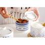 Mini Spice Jars Nordic style creative kitchen ceramic seasoning jar three-piece set with lid
