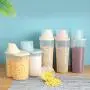 Küchenbehälter, Dosen mit Messbecher und Waage Abdeckung, luftdichte Lebensmittelbehälter für ovale, schräge Öffnungen, großer Fassungsvermögen, gute Abdichtung, Pink-2,5L