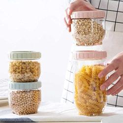 Food Storage Box Plastic Clear Container Set With Lid Kitchen Storage Bottle Jar Dried Grains Tank Snack Dry Spices Jars Condiment bottles (Color : 3piece set)