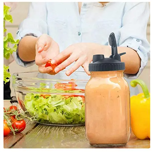 KCPer Mason Jar Lids,Canning Lids Flip Cap Lids with Leak-Proof Seal Storage Caps for Wide Mouth Mason Jars Ball Jars Canning Jars to Pouring Lemonade Coffee Tea Jam Oatmeal