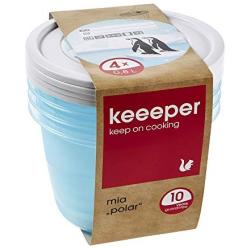 Keeper &quotMia Polar Round Freeze Food Box, Blue, 0.8 Litre, 4-Piece