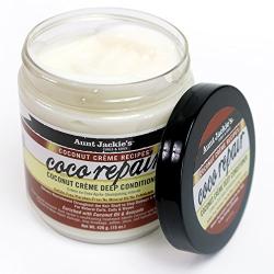 Aunt Jackies Coconut Crème Recipes Coco Repair, Coconut Crème Deep Conditioner, Repair and Restores Damaged Hair, 15 Ounce Jar