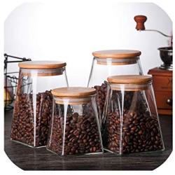 350ml/500ml/750ml/950ml Coffee Jar Tea Jar sugar jar glass container candy jar Storage Container Kitchen Container Cover,300ml X1