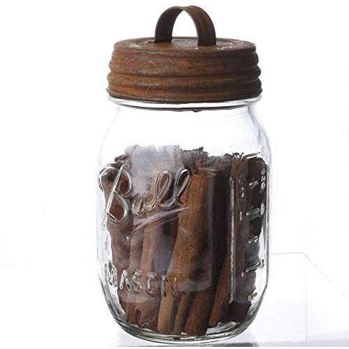 Factory Direct Craft Harvest Collection Mason Jar with Rusty Lid and Filled with Cinnamon Sticks