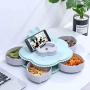 Snack Box | Rotating Bloom Flower Design Candy Food Storage Box Jewelry Organizer 5-Compartment - BPA Free - Freezer and Dishwasher Safe????? (Blue)
