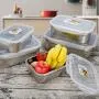 Contenants de Rangement Cuisine E-House, Jeu de Bocaux pour Préparation de Repas, Récipients de Rangement pour Denrées, Pots Rectangulaires avec Support et Boîte Déjeuner – 3.8L Contenants de Rangement Cuisine E-House, Jeu de Bocaux pour Préparation de Repas, Récipients de Rangement pour Denrées, Pots Rectangulaires avec Support et Boîte Déjeuner – 3.8L