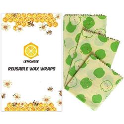 Beeswax Wraps For Food Reusable Assorted 3 Pack, Easy To Use And Clean, Eco Friendly beeswax Food Wraps - 1 Small, 1 Medium, 1 Large