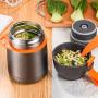 470ml Thermos Stainless Food Flask,Leakproof Vacuum Insulated Food Containers With Spoon Food Flask (Color : Natural)