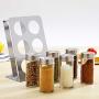 Nicemeet 6 Jars Countertop Spice Rack Stand Holder, Stainless Steel Seasoning Storage Jars Set, Spice Rack Organizer For Cabinet, Display Bottles On Shelves