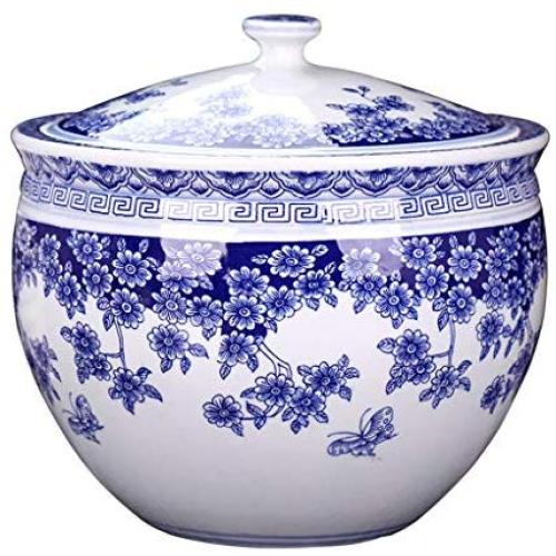 Pot en céramique bleu et blanc, ensemble de rangement à thé étanche, pot décoratif pour thé, accessoires de décoration intérieure (Couleur : Bleu, Taille : 171725cm) Pot en céramique bleu et blanc, ensemble de rangement à thé étanche, pot décoratif pour thé, accessoires de décoration intérieure (Couleur : Bleu, Taille : 171725cm)