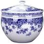 Keramikbehälter Blau und Weiß Porzellan Teekanne Feuchtigkeitsdichter Teekonsumbehälter Dekoratives Zubehör (Farbe: Blau, Größe: 171725cm)