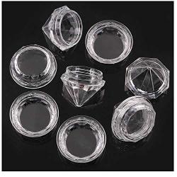 RONRONS 30 Pieces 5 Gram Diamond Shaped Cosmetic Containers Empty Clear Travel Jar Pot