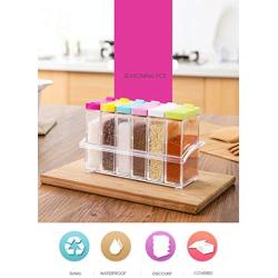 Spice Jar Seasoning Box 6Pcs/Set Kitchen Spice Storage Bottle Jars Transparent Salt Pepper Cumin Powder Box Tools Drop Ship