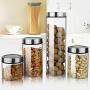 Glass Sealed Jars, Moisture-Proof Kitchen Food Containers, Stored Coffee Beans/Pasta/Cereal/Oatmeal
