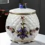 Contenant de Rangement Alimentaire, Grand Réservoir pour Riz, Jarre Délicate pour Bonbons, Récipient pour Nourriture Animale, Décoration Cuisine, Décoration Intérieure, Cadeaux de Fête (Couleur : Blanc, Taille : 33x26cm)