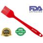 Set of 4 Premium Silicone Spatulas and 1 Silicone Brush Bundle Hygienic One Piece Solid Silicone Design in Red 100% Food Grade Safe