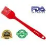 Set of 4 Premium Silicone Spatulas and 1 Silicone Brush Bundle Hygienic One Piece Solid Silicone Design in Red 100% Food Grade Safe